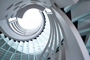 modern glass spiral staircase