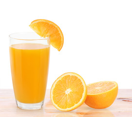 Orange juice isolated on  white
