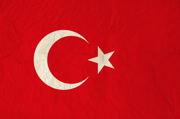 Flag of Turkey with vintage old paper