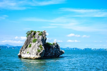 Limestone rocks in Halong Bay, Vietnam