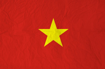 Flag of Vietnam with vintage old paper