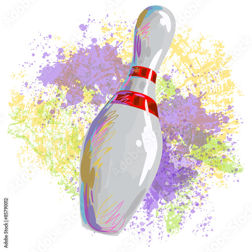 "Bowling Pin All elements are in separate layers and grouped. " Stock image and royaltyfree