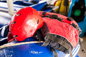 Safety helmet and life jacket, safety kit for canoeing and kayaking