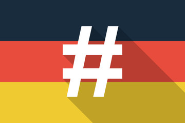 Obraz premium Germany long shadow flag with a hash tag