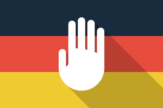 Germany  long shadow flag with a hand