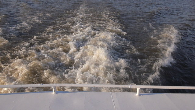 Boat Back River Sunset Foam