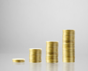 Coins graph stock market