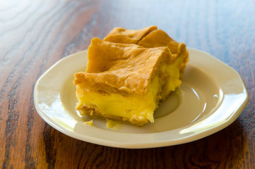 Sweet cake on the plate,