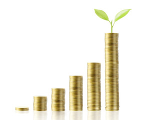 Coins graph stock market