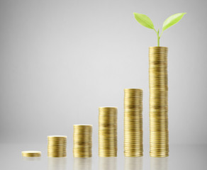 Coins graph stock market