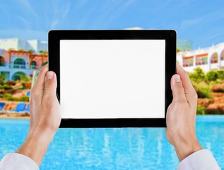 Digital Tablet, Human Hand, Holding.