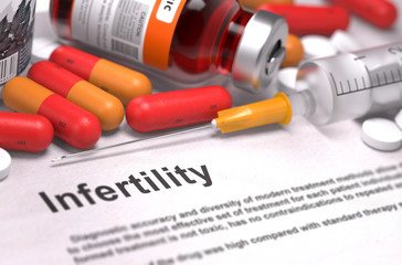 Diagnosis - Infertility. Medical Concept. 3D Render.