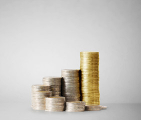 Coins graph stock market