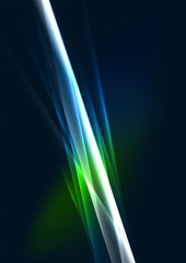 Abstract color glowing lines in dark space with stars and light