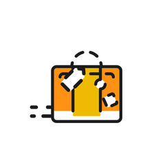Color line icon for flat design. Luggage