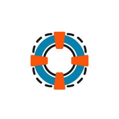 Color line icon for flat design. Lifebuoy 