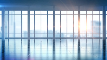 Render modern empty interior office