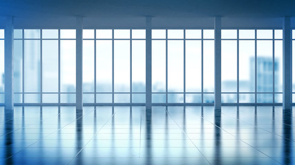 Render modern empty interior office