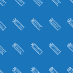 london telephone pattern in blue background