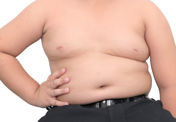 Fototapeta na wymiar The size of stomach of children with overweight isolated.