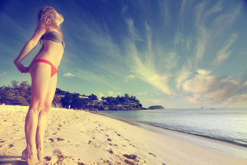 girl on the beach australia blonde tan