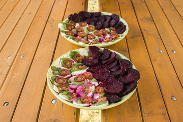 Caprese and beetroot