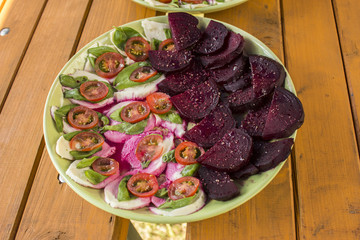 Caprese and beetroot