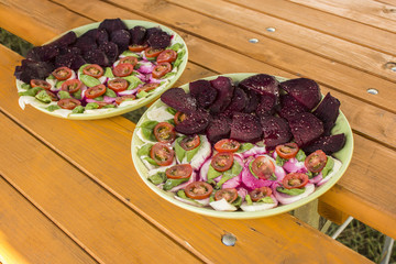 Caprese and beetroot