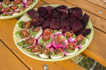 Caprese and beetroot