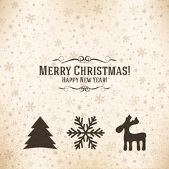 Christmas and New Year. Vector greeting card