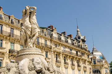 Place de la Comedie in Montpellier - obrazy, fototapety, plakaty