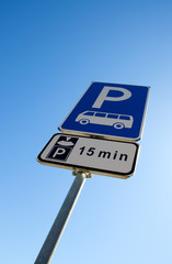 bus parking and limit time signs 
