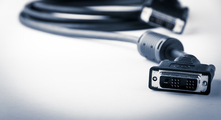 dvi cable on white background