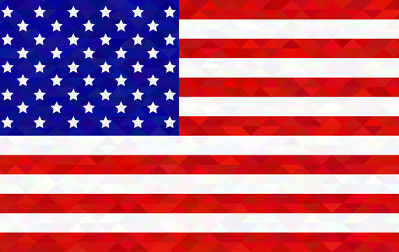vector image of american flag in crystal