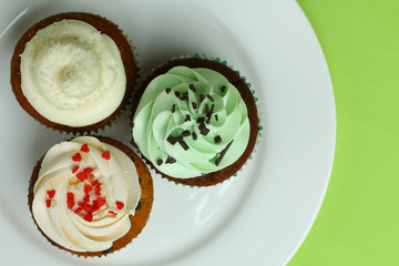 Cupcakes on a plate