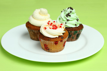 Cupcakes on a plate