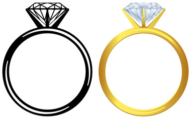 Engagement diamond ring. - obrazy, fototapety, plakaty