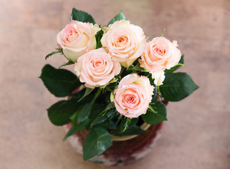Bouquet of roses in a vase