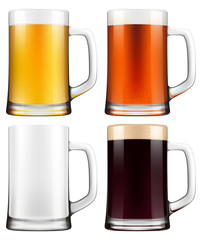 Beer mugs. Photo-realistic EPS10 vector illustration.