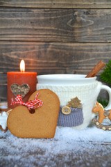 Adventszeit - Tasse mit Lebkuchenherz