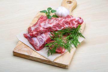 Raw pork ribs