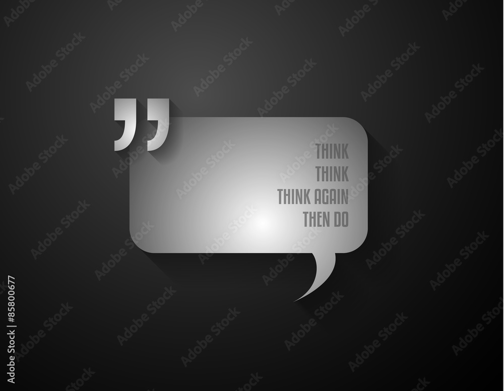 Poster quotation mark frame with flat style and space for text