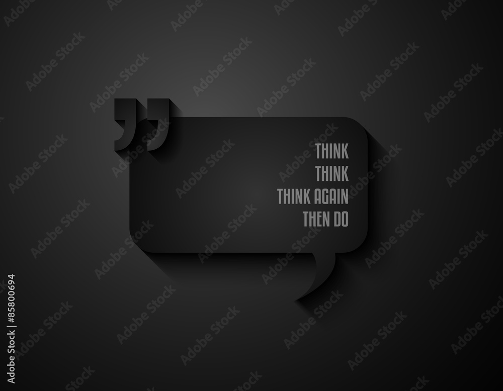 Poster quotation mark frame with flat style and space for text