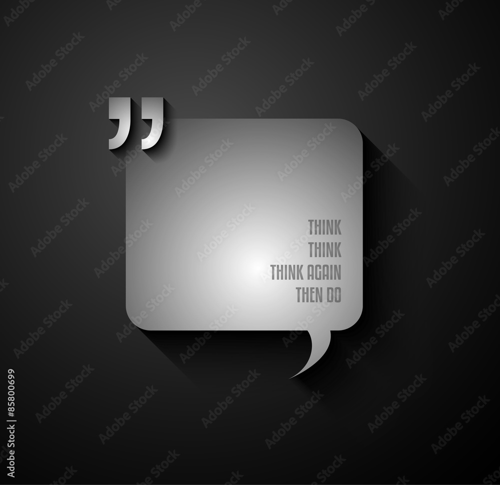 Poster quotation mark frame with flat style and space for text
