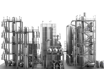 3d render of oil refinery
