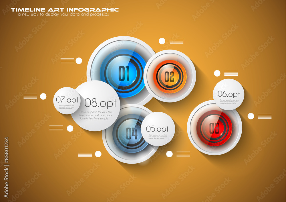 Poster infographic abstract template with multiple choices glass buttons