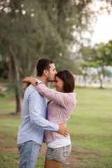 Fototapeta premium Kissing on forehead