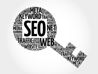 SEO - Search Engine Optimization Key word cloud, business concept