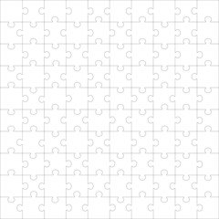 Set of 100 puzzle pieces, vector illustration