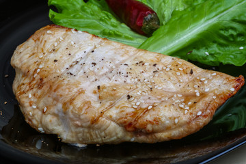Grilled turkey steak